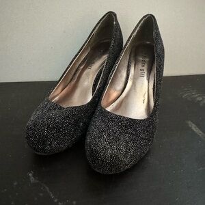 Sarah Madden sparkly black heels